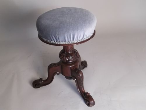 19thc carved walnut piano stooldressing table stool