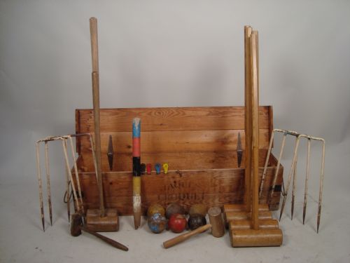 a vintage jaques croquet set