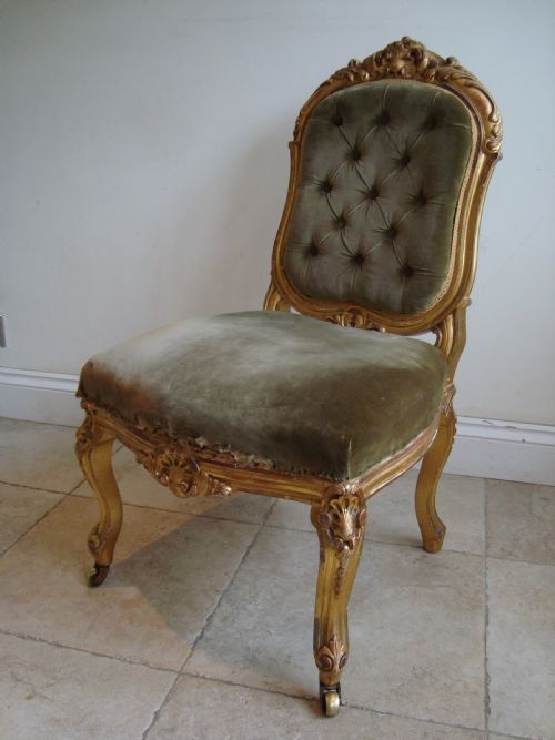 antique 19thc louis xv side nursing chair