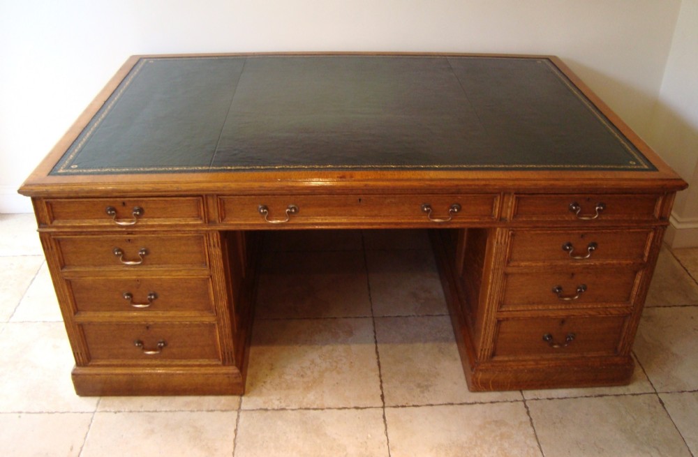 antique golden oak victorian partners desk