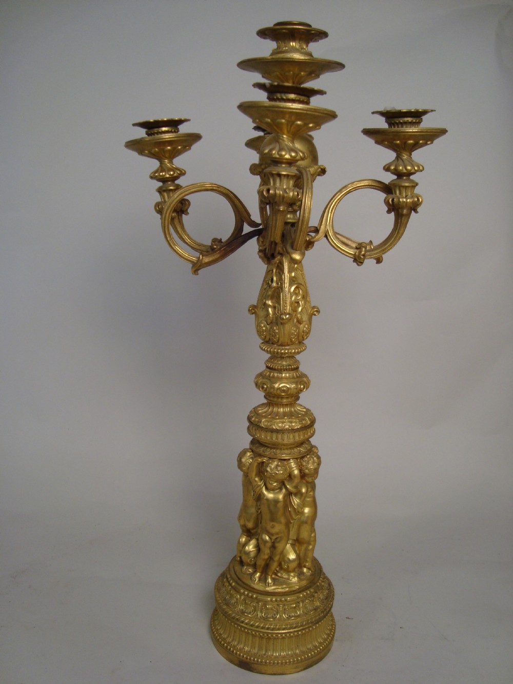 a 19th century gilded bronze candelabra