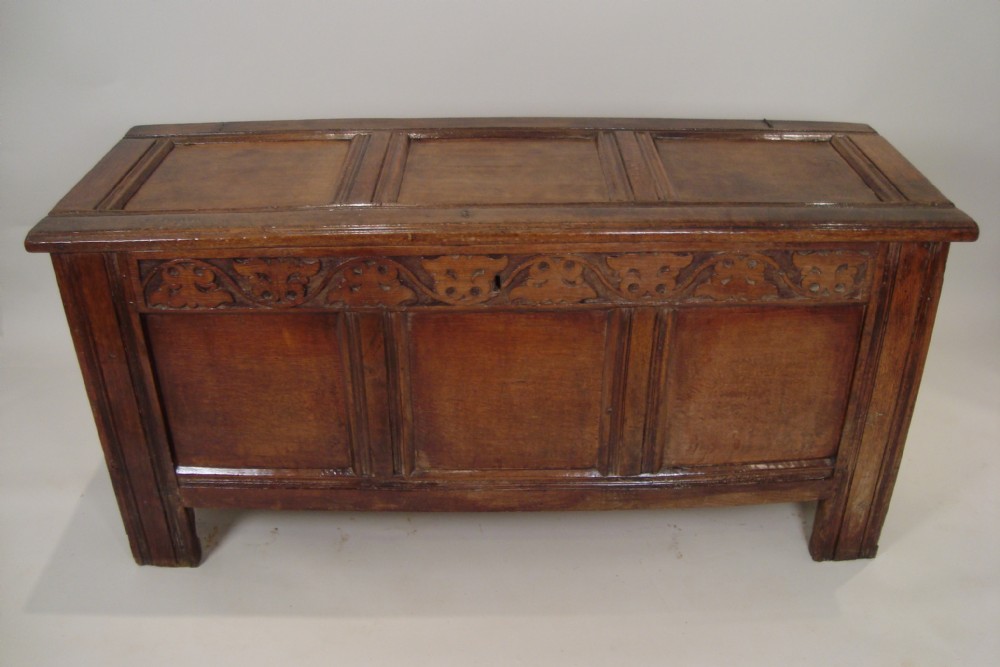 an 18thc oak coffer chest