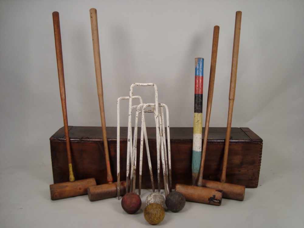 a vintage croquet set circa 1930