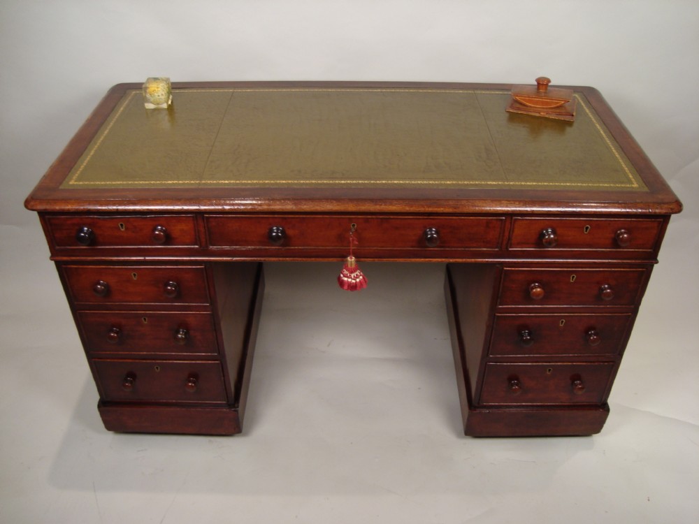 a very attractive victorian large pedestal desk