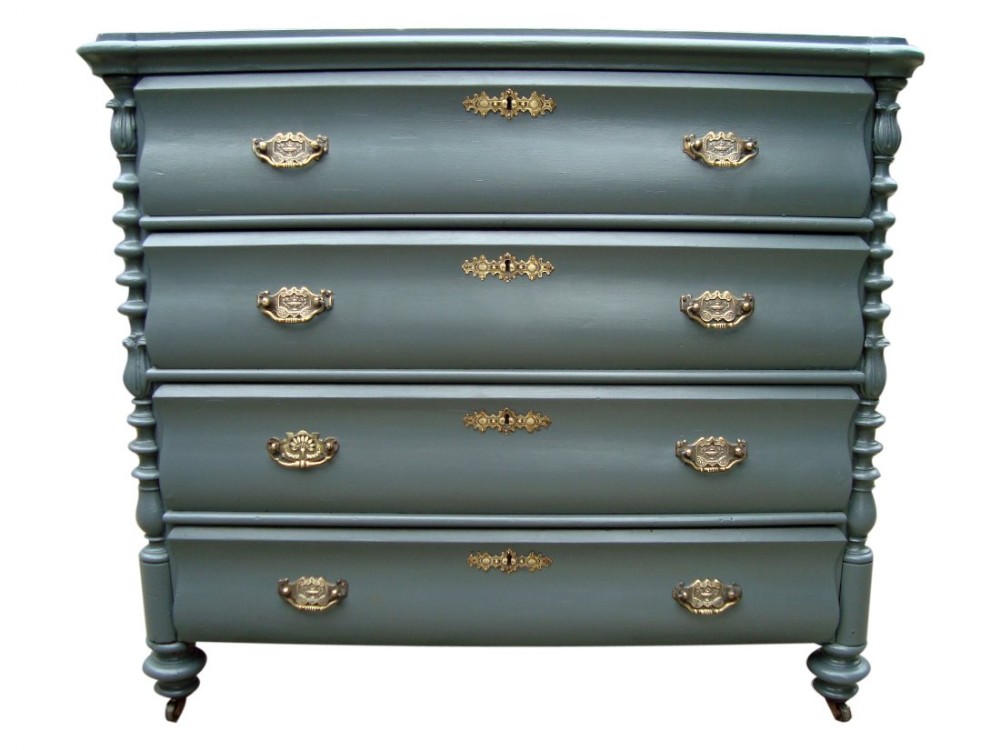 a very stylish victorian painted chest of drawers with walnut lining