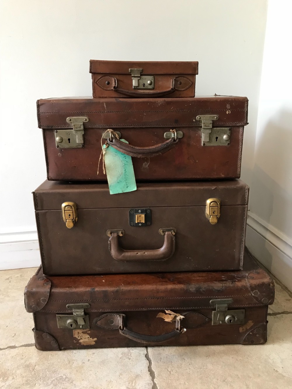 a vintage set of travel luggage